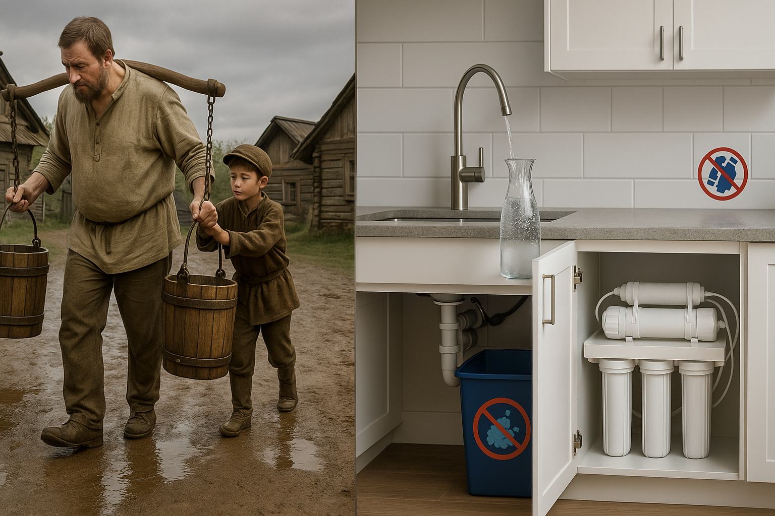 Vödrök és vízszűrők: vízhordás régen vs. modern víztisztítás
