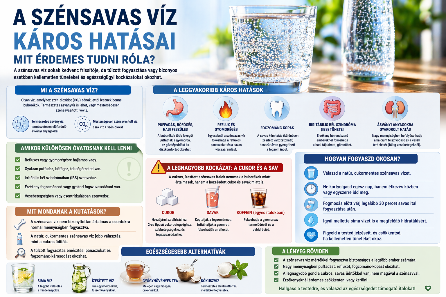 A szénsavas víz hatásai és alternatívák