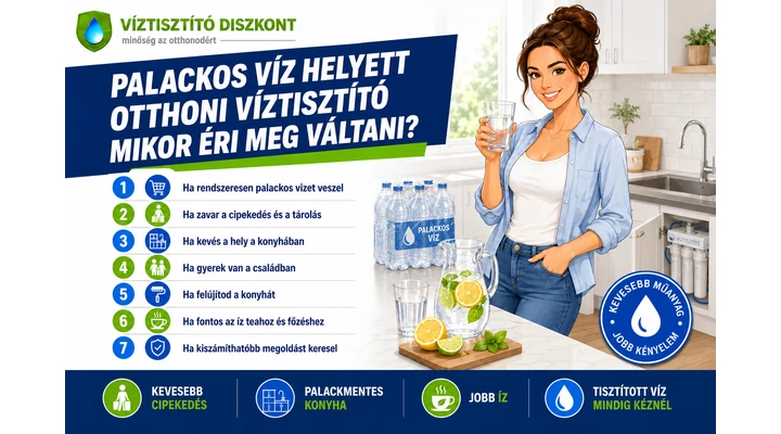 Palackos víz helyett otthoni víztisztító: mikor éri meg váltani?
